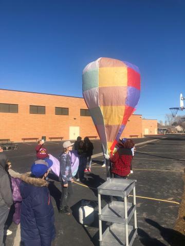 Student hot air balloon launching