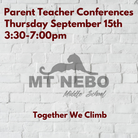 Parent Teacher Conferences, Thursday from 3:30-7
