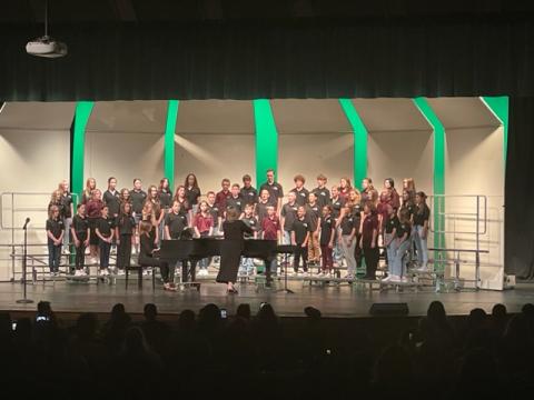 Choir students performing