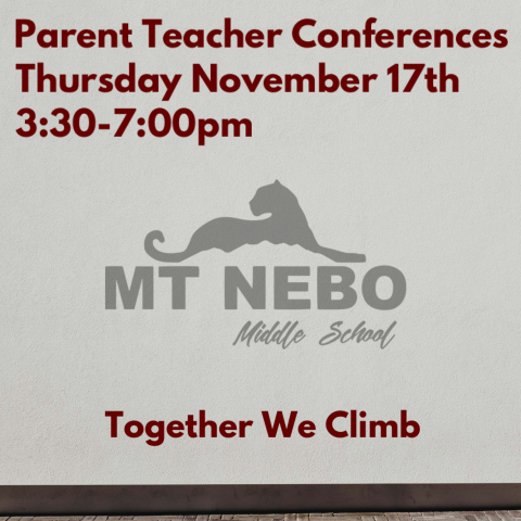 Parent Teacher Conferences, Thursday Nov. 17th from 3:30-7