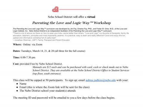 Love and Logic Parenting workshop