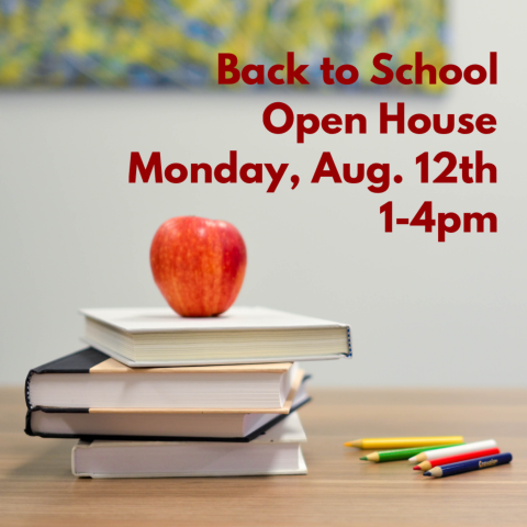 Open House, August 12th, 1-4pm